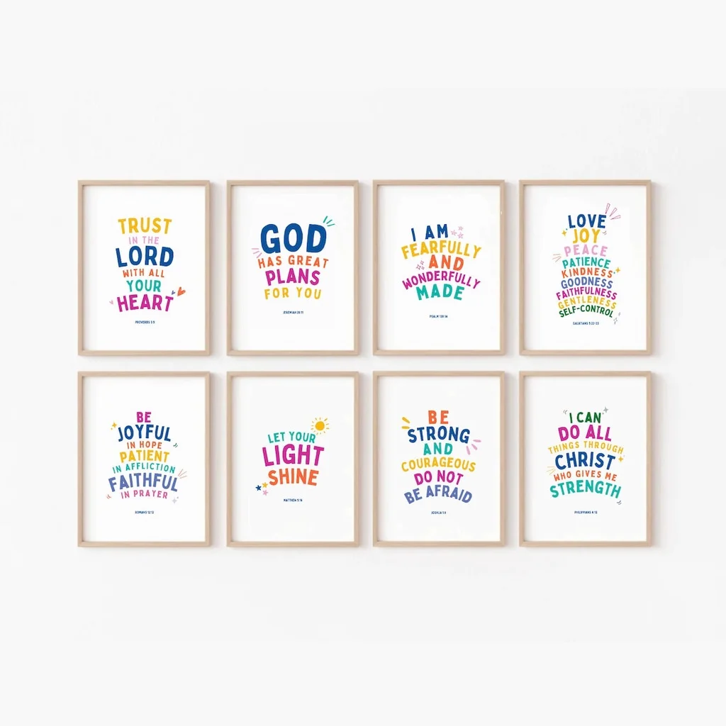 Kids Educational Poster - Poster Ayat Alkitab untuk Anak-anak, Dekorasi