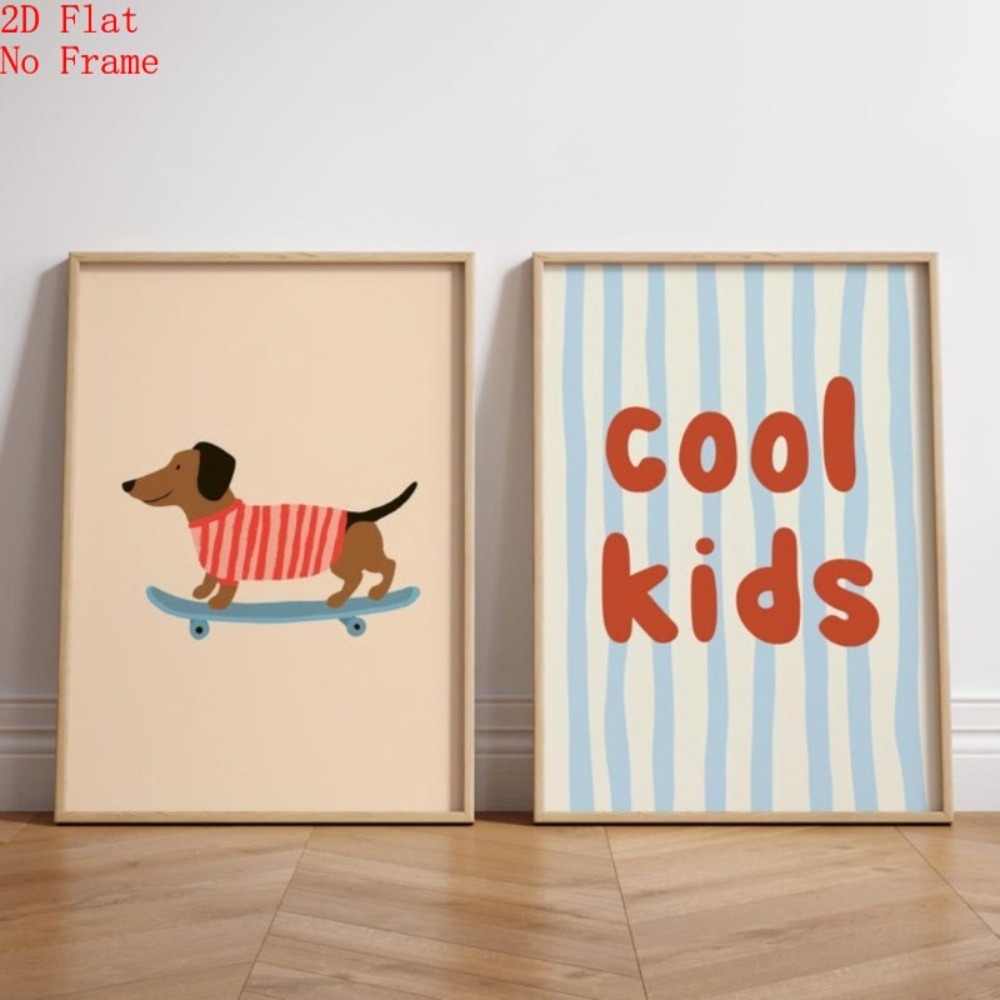 Kids Educational Poster - 2 buah poster kanvas tanpa bingkai,