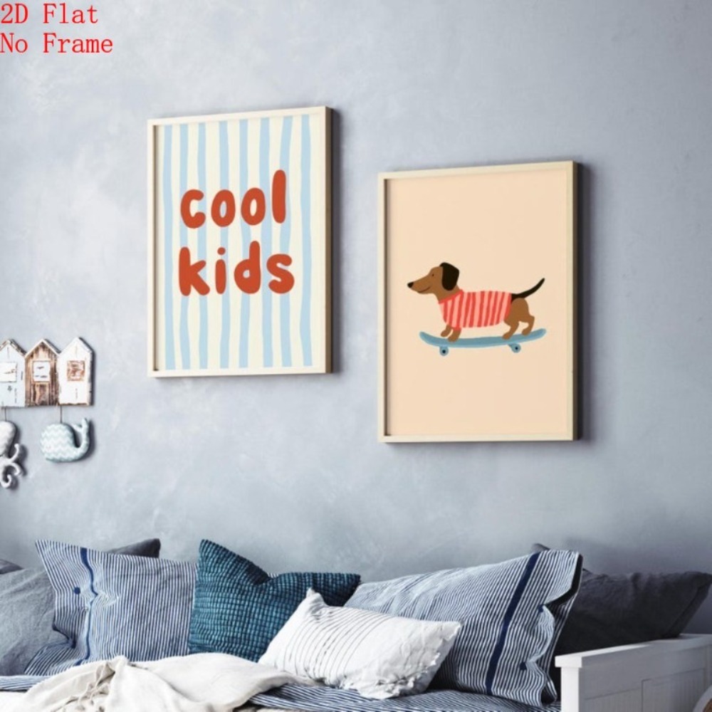 2 buah poster kanvas tanpa bin - Kids Educational Poster ulasan dan harga
