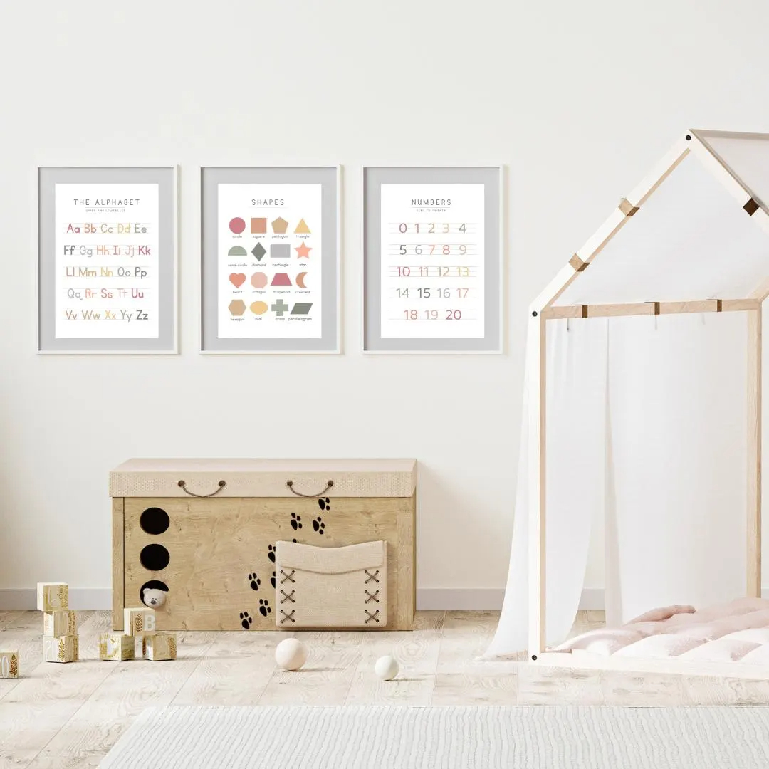 3 Buah Poster Seni Pembelajara - Kids Educational Poster ulasan dan harga