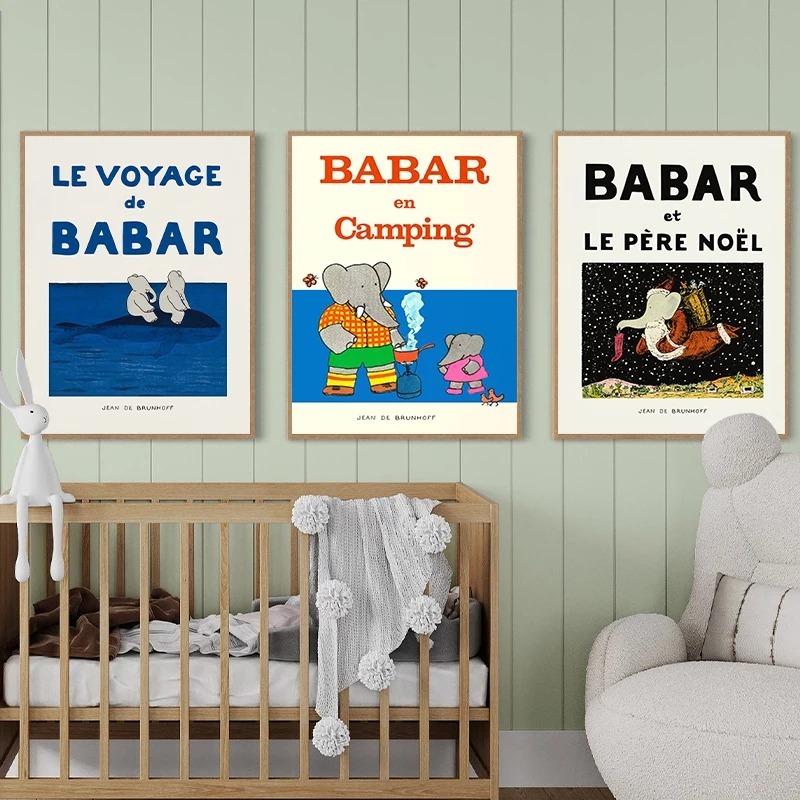 Gajah Babar Perancis Dongeng P - Kids Educational Poster ulasan dan harga