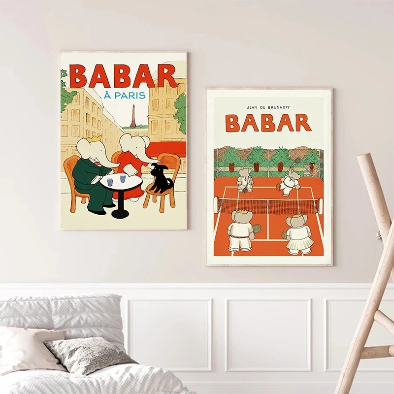 Gajah Babar Perancis Dongeng P - Kids Educational Poster ulasan dan harga